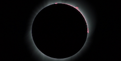 Total solar eclipse with visible corona